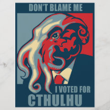 Don't Blame Me, I voted for Cthulhu Flyer