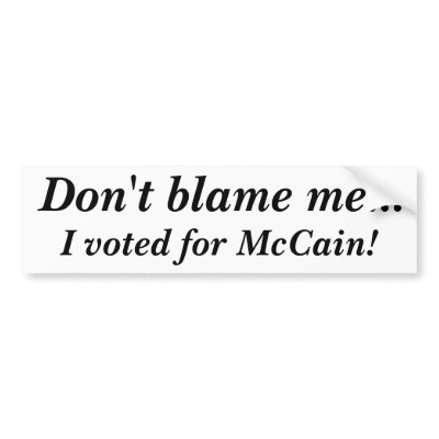 Don't blame me... I voted for McCain! by cubecan