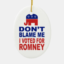 Don't Blame Me I Voted For Romney Christmas Tree Ornaments