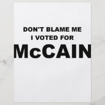 Don't Blame Me I Voted McCain Flyer Design