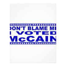 Don't Blame Me I Voted McCain Letterhead Design