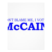 Don't Blame Me I Voted McCain Letterhead Design