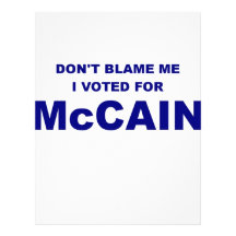 Don't Blame Me I Voted McCain Letterhead Template