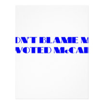 Don't Blame Me I Voted McCain Letterhead Template