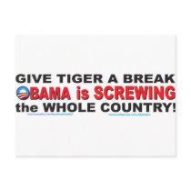 Don't Blame Tiger Obama is Screwing the Whole Coun Post Cards