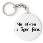 Don't carry logs into the forest. keychains