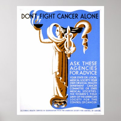 Don't Fight Cancer Alone 1938 WPA Print by lc_wpa