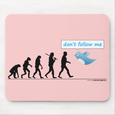 don't follow me Mousepad with Evolution and Bird by shirts4girls