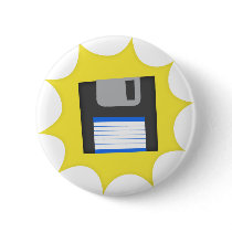 Don't forget floppy discs pinback button