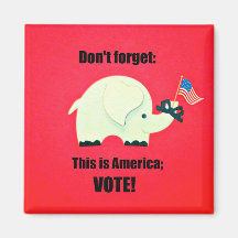 Don't forget: This is America; VOTE! Magnets
