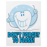 don't forget to floss flossing cartoon tooth flyer design