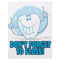 don't forget to floss flossing cartoon tooth flyers