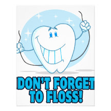 don't forget to floss flossing cartoon tooth personalized invitation