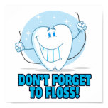 don't forget to floss flossing cartoon tooth posters