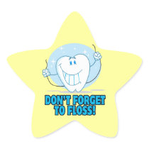 don't forget to floss flossing cartoon tooth stickers