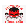 Don't Fuck With Me I Fuck Back Flaming Skull Postcard
