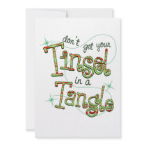 don't get your tinsel in a tangle postcard announcement