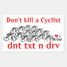 Dont kill acyclist rectangular sticker