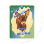 dont leave me alone for cards round sticker