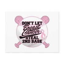 Don't Let Breast Cancer Steal 2nd Base Postcards