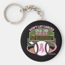 Dont Let Breast Cancer Steal 2nd Base Scoreboard Keychain