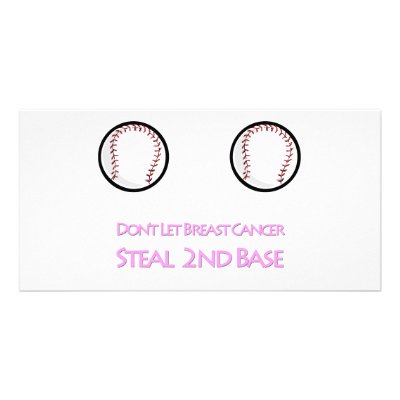 Don't let Breast Cancer Steal Second Base Picture Card by inktees