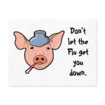 Don't let the Flu get you down - post card