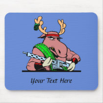 Don't Mess With Machine Gun Moose Mousepads