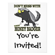 DONT MESS WITH THE HONEY BADGER PERSONALIZED ANNOUNCEMENTS