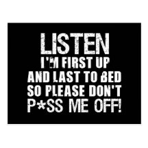 Don't P*ss Me Off!! Postcards