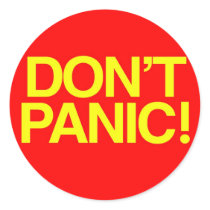 Don't Panic Round Sticker