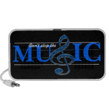 Don't Stop The Music Blue Accent Doodle Speaker