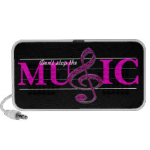 Don't Stop The Music Pink Accent Doodle Speaker
