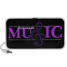 Don't Stop The Music Purple Accent Doodle Speaker