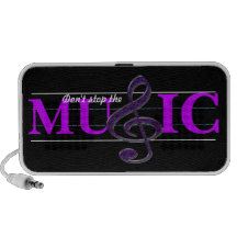 Don't Stop The Music Purple Accent Doodle Speaker