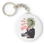 Don't touch the button! keychain