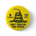 Don't Tread on Free Speech Pinback Button
