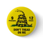 Don't Tread on Me Flag 9 Principles 12 Values buttons