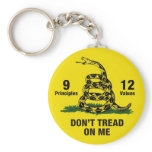Don't Tread on Me Flag 9 Principles 12 Values keychains