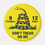 Don't Tread on Me Flag 9 Principles 12 Values Magnets