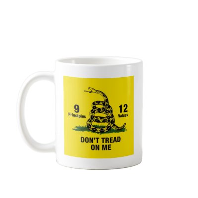 Don't Tread on Me Flag 9 Principles 12 Values Coffee Mug by DiscoverBG