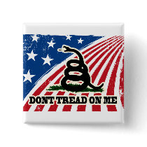 Don't Tread on Me, Gadsden flag, red white blue Buttons