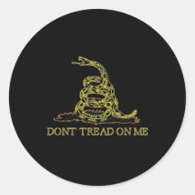 Dont Tread On Me Sticker Round Black