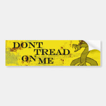 Don't Tread on Me Yellow Bumber Stickers Bumper Sticker