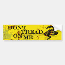 Don't Tread on Me Yellow Bumber Stickers Bumper Sticker