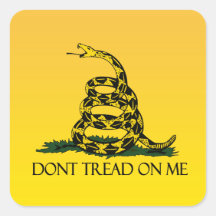Don't Tread on Me, Yellow Gadsden Flag Ensign Stickers