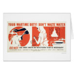 Don't Waste Water Kitchen WPA Greeting Card