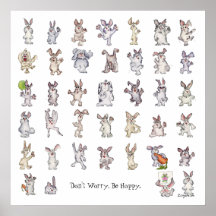 Don't Worry Be Hoppy Square Poster