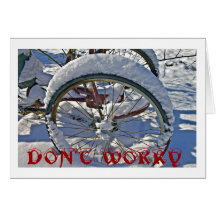 Don't Worry Christmas Card with Bike