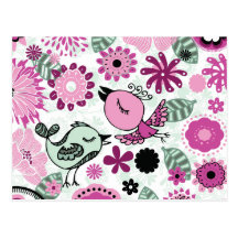 doodle birds postcard